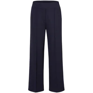Schlupfhose GOLDNER "Hose in 3/4-Länge mit seitlichen Gallonstreifen", Damen, Gr. 38, N-Gr, blau (marine), Obermaterial: 67% Viskose CV. 27% Polyamid PA. 6% Elasthan EL., Hosen Schlupfhose