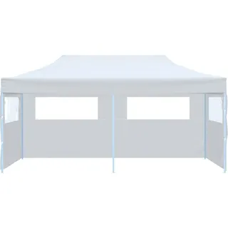vidaXL Pop-Up Partyzelt mit Seitenwänden Faltbar 3x6 m Stahl Weiß - Weiß