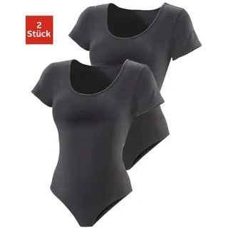 Vivance T-Shirt-Body 2er-Pack, aus elastischer Baumwoll-Qualität, schwarz