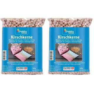 GLOREX 0 2509 01 - Kirschkerne, 500 g, gewaschenes Naturprodukt, ideal für Kirschkernkissen, kann erwärmt Werden, Braun (Packung mit 2)