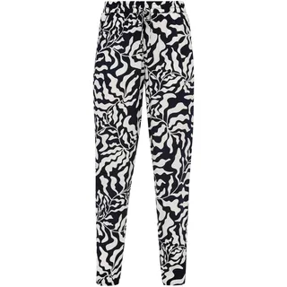 s.Oliver Damen Hose, Allover Print, Elastikbund, Mid Rise, Navy, Größe 38