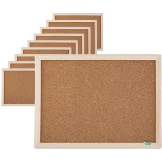 D.RECT 10 Stück Kork-Pinnwand mit Holzrahmen, Korktafel Naturrahmen, 30 x 40 cm