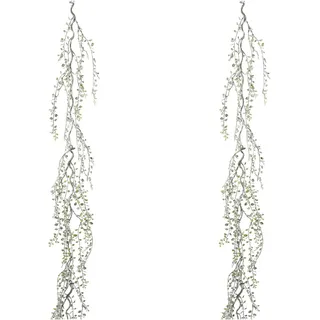 Creativ green Winterliche Kunstpflanze »Weihnachtsdeko, Weihnachtsgirlande« Girlande mit Frost-Optik, Länge 182 cm, 2er-Set, grün