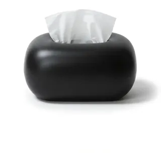 Baamur Keramik Kosmetiktücherbox, Tissue Box für Wohnzimmer Badezimmer und Flur, Dekorativer Taschentücher Box Spender (Schwarz)
