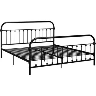 vidaXL Bettgestell Schwarz Metall 180×200 cm - Schwarz