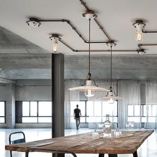 Ferroluce Country Keramik-Hängeleuchte Ø 40cm Gelb Rund - Gelb