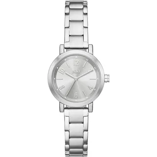 DKNY Damen Analog Quarz Uhr mit Edelstahl Armband NY6695, Silber