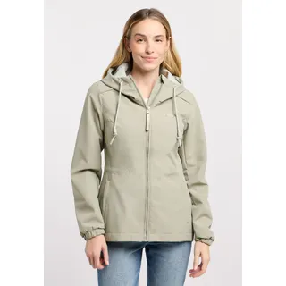 Parka RAGWEAR "DANKKA", Damen, Gr. 3XL, beige (dusty olive), Web, Obermaterial: 100% Polyester, unifarben mit Farbeinsatz, normal, Jacken Parka, Mit Kordelzug, geblümtem Futter und reflektierenden Kordeln