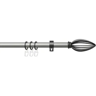 Liedeco Gardinenstange "Lan Cast" Ø 20 mm 1 läufig-läufig Fixmaß, silberfarben, anthrazit