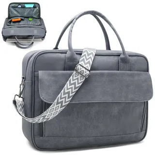 SUCIKORIO Laptoptasche Damen Leder 17 Zoll, Wasserdicht Arbeitstasche Damen Elegant Lehrertasche Groß Laptop Aktentaschen Leder Mit Vielen Fächern Briefcases für Arbeit, Schul, Büro