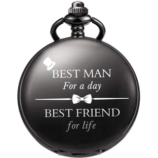 TREEWETO Personalized Pocket Watch for Groomsmen Best Man Custom Engraved Pocket Watches Proposal Gift for Man Wedding Gifts, Groomsman Gifts for Men
