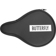 Butterfly Tischtennis Schlägerhülle Logo Case Round | Tischtennis-Hülle für einen Schläger | ovales Design, schwarz