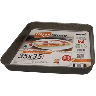 mamù Hochwertiges Antihaft-Backblech, Quadratisch, 35 x 35 cm, H6, Aluminium, Dunkelgrau Anthrazit, 2030 cm3