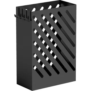 Homcom Schirmhalter Stahl Schwarz , Metall , 14x41x28 cm , Garderobe, Schirmständer