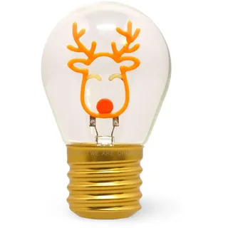 LEGAMI - Tischlampe in Glühbirnenform, nur für den Innenbereich, wiederaufladbar mit USB-Kabel, kabellos, Reindeer