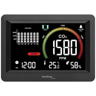 Technoline CO2 Messgerät WL1028 mit Uhr Farbdisplay 1