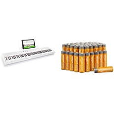 Alesis Recital - E Piano 88 Tasten für Einsteiger mit Halbgewichteten Volle Größe Klavier & Amazon Basics AA-Alkalibatterien, leistungsstark, 1,5 V, 48 Stück