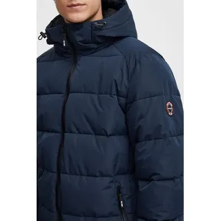 Indicode IDHersh Steppjacke Herren Parka Winterjacke Steppparka gefüttert mit Kapuze - Blau - L