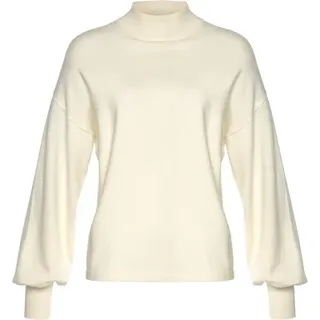 LASCANA LASCANA, Strickpullover mit kleinem Stehkragen, Feinstrickpullover, casual-chic, beige