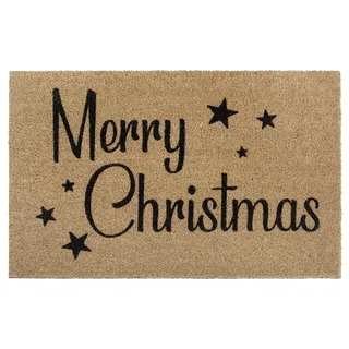 HANSE HOME Kokos Christmas Stars, Türmatte", beige Natur für Innen, Kokosmatte