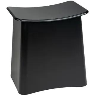 Wenko Badhocker Wing, 2 in 1, Sitzhocker und Wäschekorb, Hocker mit Deckel und herausnehmbarem Wäschesack, aus hochwertigem Kunststoff, Fassungsvermögen Wäschesammler 33 L, 45 x 48 x 33 cm, Schwarz