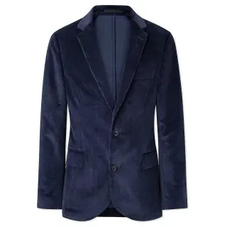 Hackett London für Herren. HM470485 Navy Cord Jacke (46/32), Lässig, Party, Baumwolle, Klassisch, Langarm, Marine