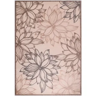 Outdoorteppich , Beige, Creme , Textil , Blätter , rechteckig , 80x150 cm , Oeko-Tex® Standard 100 , pflegeleicht , Teppiche und Böden, Teppiche, Outdoorteppiche