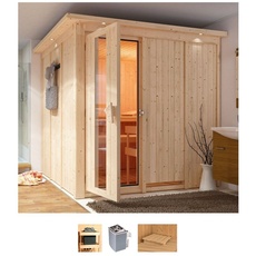 Bild Sauna »Romina«, (Set), 9-kW-Ofen mit integrierter Steuerung, beige