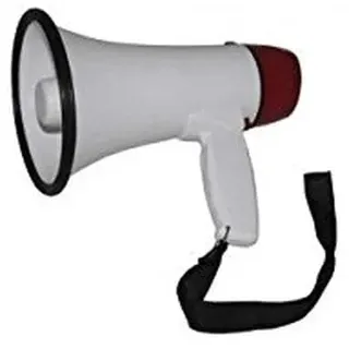 LTC - MEGA20W - Wiederaufladbares 20-W-Megaphon mit Handgriff und Aufnahmemöglichkeit für Nachrichten - Weiß und rot