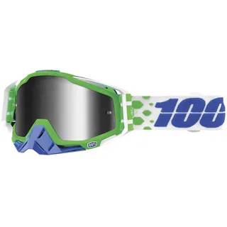 100% Racecraft Extra Motocross Brille (Green/Blue,One Size)