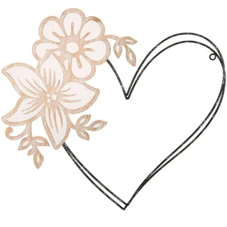 Wanddeko , Multicolor , Holz, Metall , Rattan , 50x45x2 cm , Bilder & Rahmen, Wanddeko