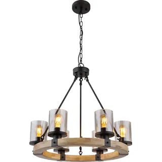 Globo Lighting Hängeleuchte Metall schwarz matt, 6x E27 - Bunt