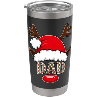 Rentier Weihnachtsmannmütze Papa Weihnachten Familie Matching Doppelwandiger Edelstahl-Thermobecher