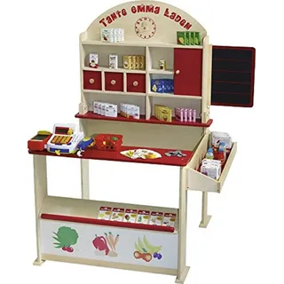 roba Kaufladen 'Tante Emma', inkl. Zubehör, natur, mit Theke, Tafel, Seitentheke & Bedruckung