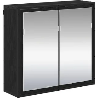 Wandregal mit Regal Schwarz Eichen-Optik 65 x 20 x 60 cm - Schwarz