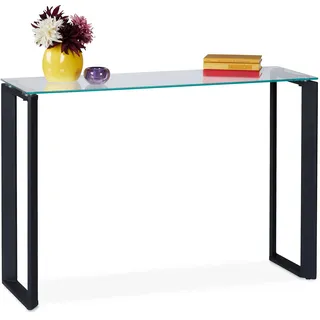 Relaxdays Konsolentisch 110 x 35 x 75 cm schwarz