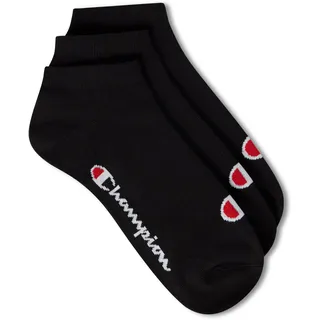 Champion Unisex Basics 3pk Sneaker Socken, Schwarz, 43-46 EU