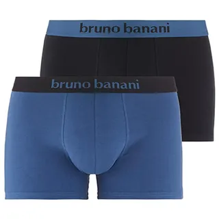 Bruno Banani Herren 2pack Flowing Boxershorts, Jeansblau/Schwarz // Schwarz/Jeansblau, S EU