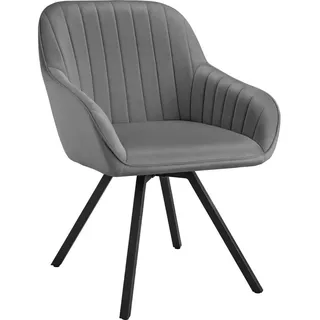 tectake Armlehnstuhl drehbarer Snug 58 x 58 x 82 cm grau , Grau , Textil , 58x82x58 cm , Esszimmer, Stühle, Armlehnstühle