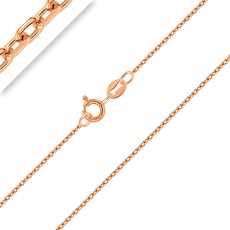 PLANETYS - AnkerKette Diamantiert 925 Sterling Silber 18K Rose Vergoldet Kette - Halskette - 1 mm Breite Längen: 60 cm