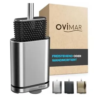 ovimar WC-Bürste Toilettenbürste Omofyr, silber, mit Silikonborsten und Edelstahl-Bürstenhalter