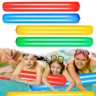 4 Stück Schwimmnudel Poolnudel, 105CM Aufblasbare Schwimmbadnude für Pool