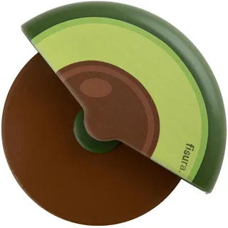 FISURA - Original Pizzaschneider "Avocado". Pizzaschneider mit lustigem Rad. Pizzamesser aus rostfreiem Stahl und ABS. Maße: 7,5 zentimeter x 5,5 zentimeter.