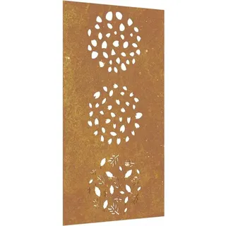 Garten-Wanddeko 105x55 cm Cortenstahl Blatt-Design - Braun