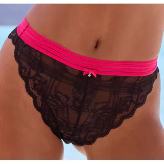 Tanga VIVANCE, Damen, Gr. 36/38, schwarz, Spitze, Obermaterial: 88% Polyamid, 12% Elasthan, Unterhosen Tanga, aus elastischer Spitze mit modischen Kontrastfarben