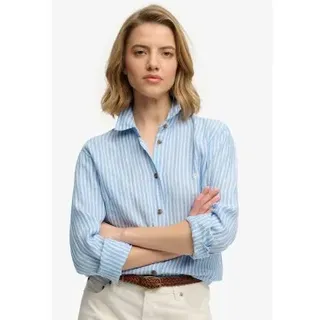 Superdry für Damen. W4010587A Premium Slim Fit Hemd blau (XS), Lässig, Leinen, Langarm
