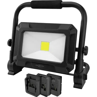 Ansmann 1600-0713 LED Strahler FL50W 18V Powertool-Akkupacks, inkl. Adapterplatten Akkubetriebenes LED-Leuchtmittel, COB LED Strahler 50 W 18 V - schwarz