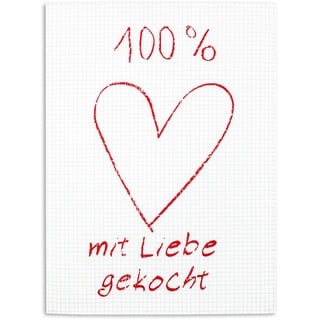 KRACHT, Halbleinen Geschirrtuch, 100% mit Liebe gekocht, ca. 50/70 cm