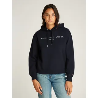 Tommy Hilfiger MDRN REG CORP LOGO Hoodie Pullover-Kapuzenpulli Damen, blau (Desert Sky), M