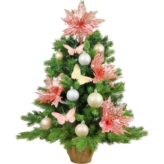 Geschmückter künstlicher Weihnachtsbaum POMPADURKA 60 cm mit LED-BELEUCHTUNG IM TOPF - Bunt